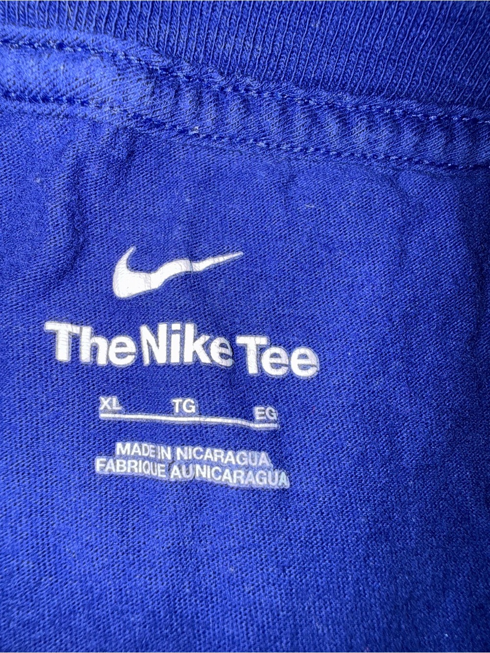 Nike Royal Blue Short Sleeve Tee with Red and Yellow Graphic - Picture 2 of 2